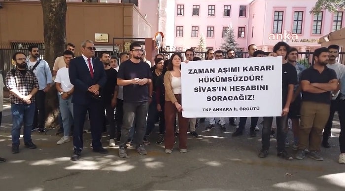 TKP’den, Sivas Katliamı davasının düşürülmesine Adalet Bakanlığı önünde protesto