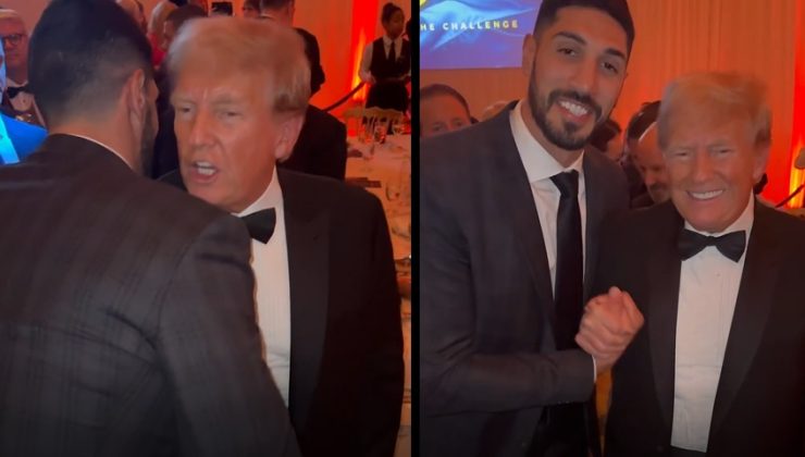 ABD başkanı seçilen Donald Trump, FETÖ’cü Enes Kanter ile selamlaştı!